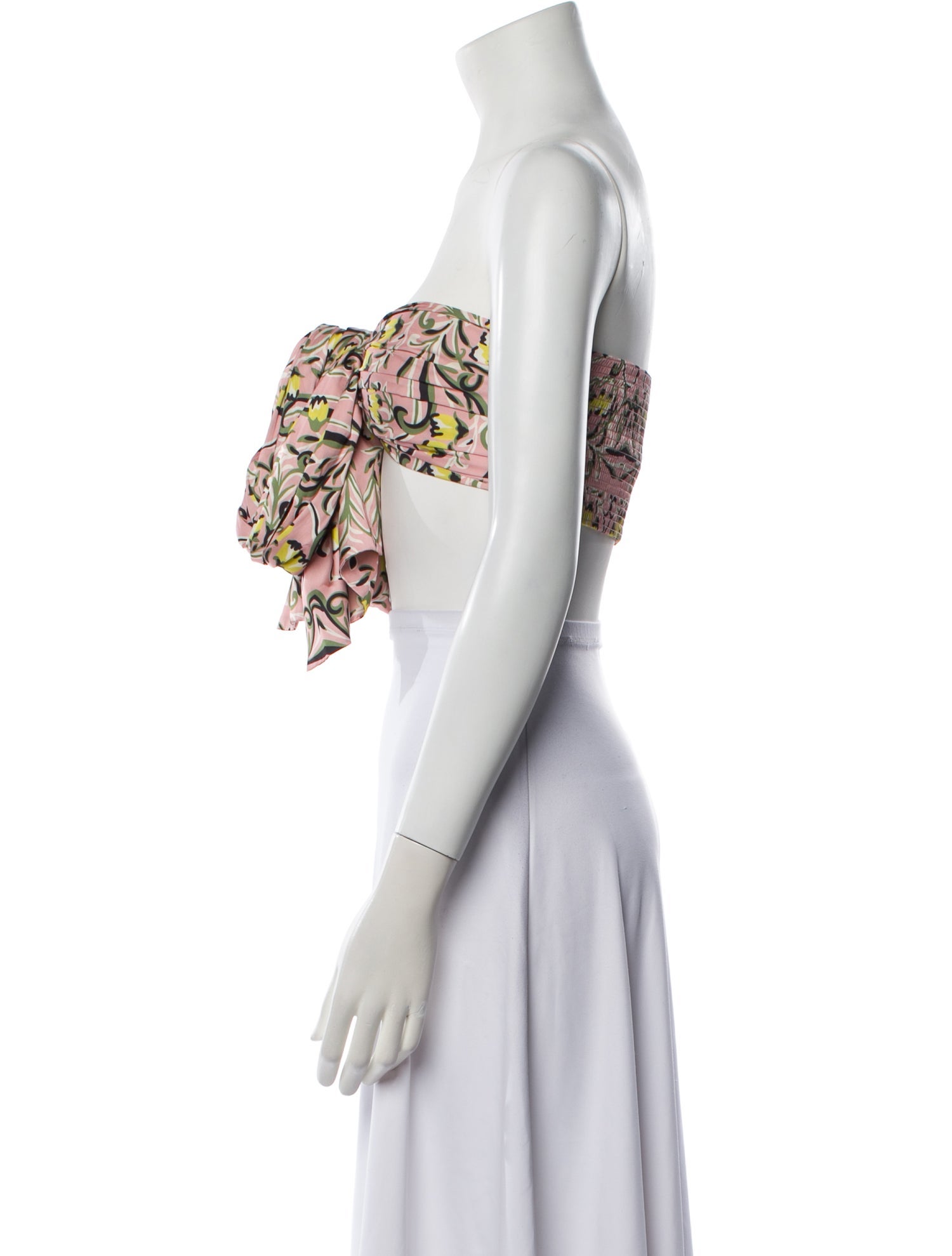 Alexis Floral Print Strapless Crop Top