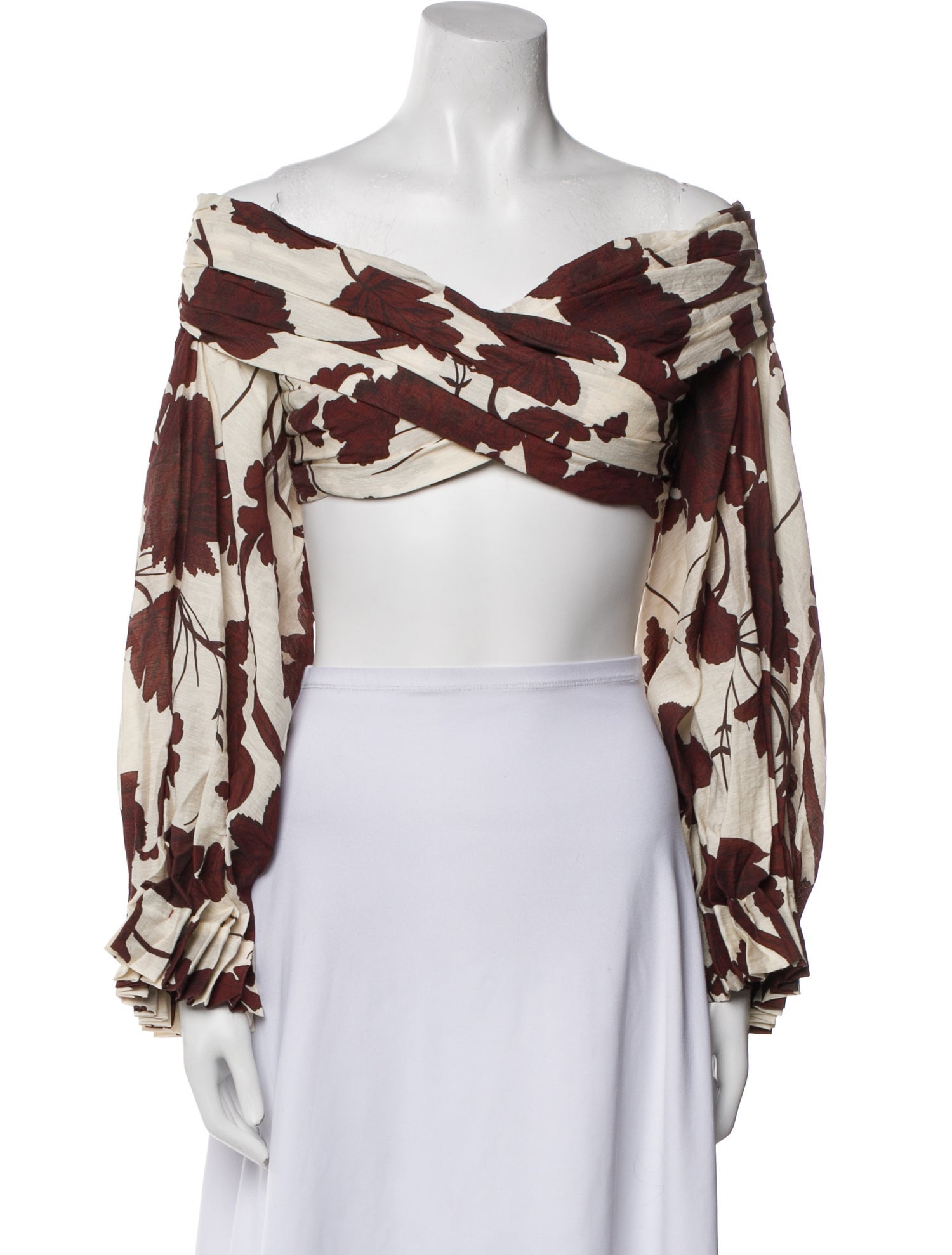 Alexis Floral Print One-Shoulder Crop Top