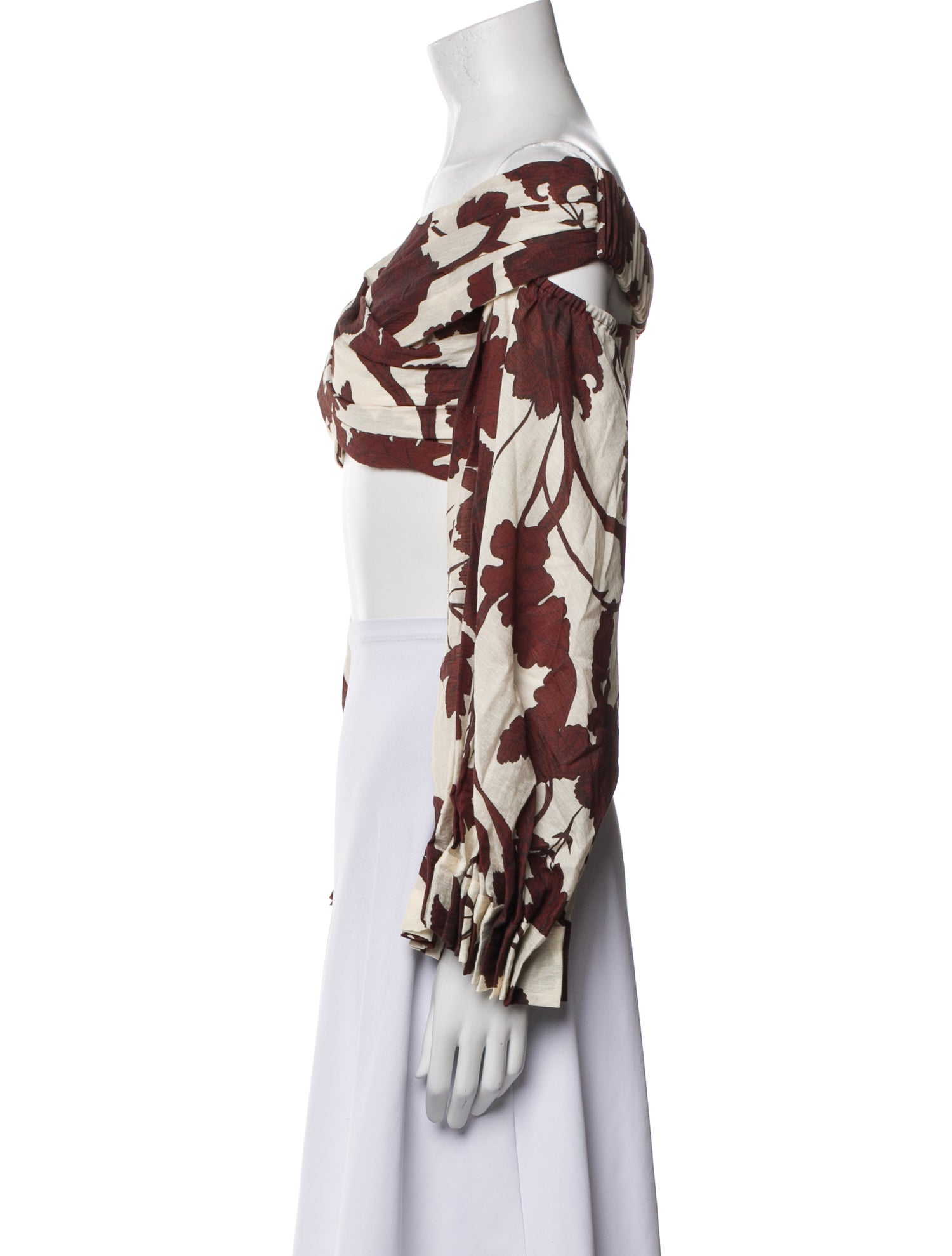 Alexis Floral Print One-Shoulder Crop Top