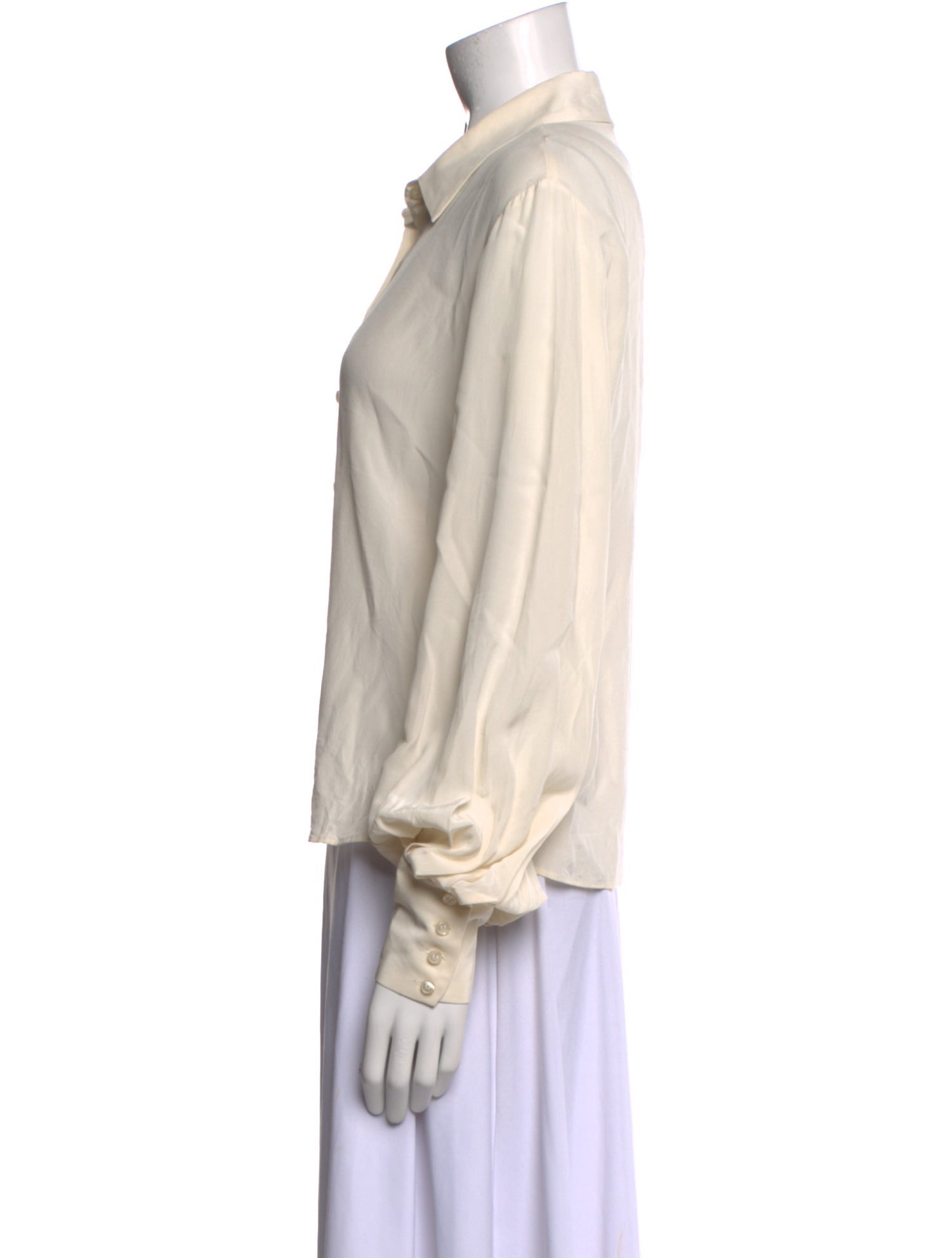 Alexis Silk Long Sleeve Button-Up Top