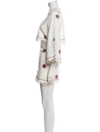 Alexis Linen Lace Pattern Skirt Set