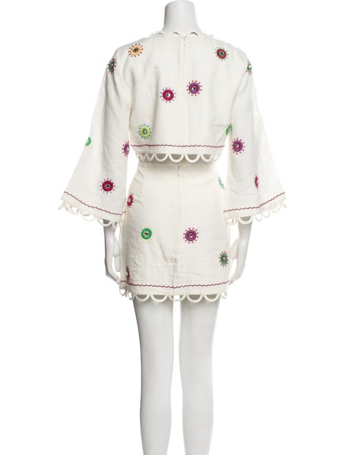 Alexis Linen Lace Pattern Skirt Set