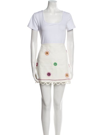 Alexis Linen Lace Pattern Skirt Set