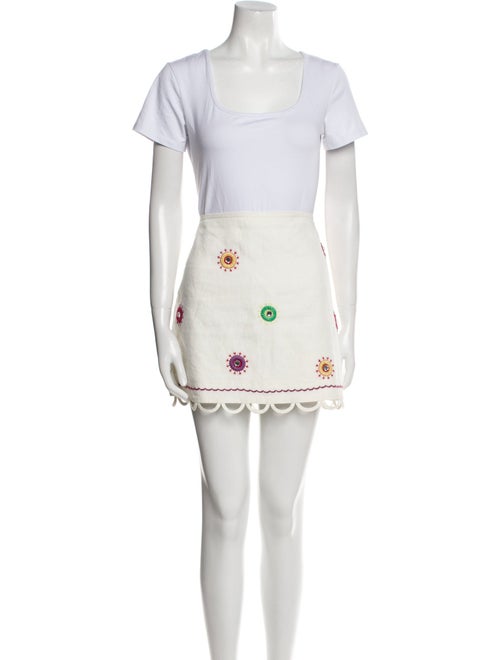 Alexis Linen Lace Pattern Skirt Set