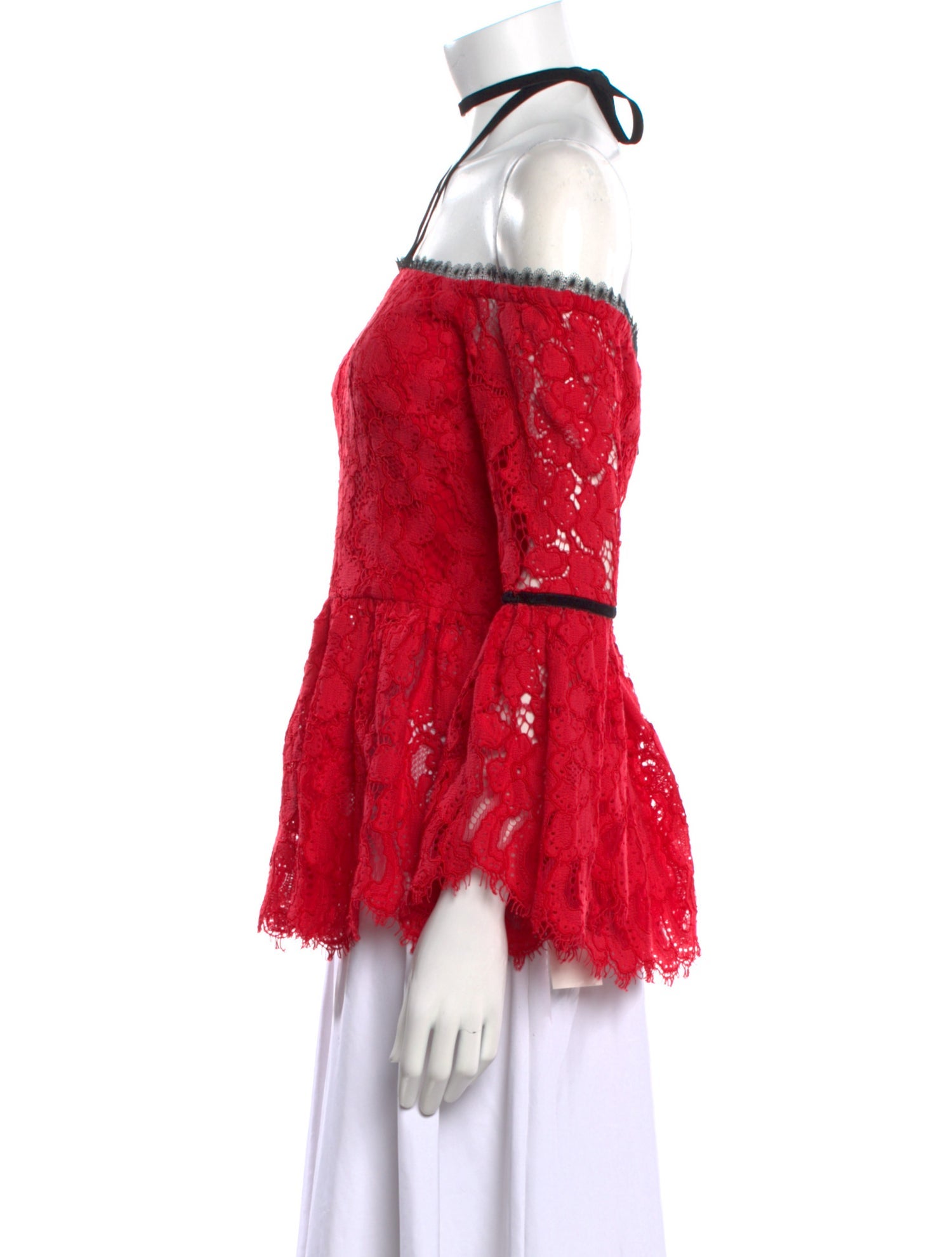 Alexis Lace Pattern Off-The-Shoulder Blouse