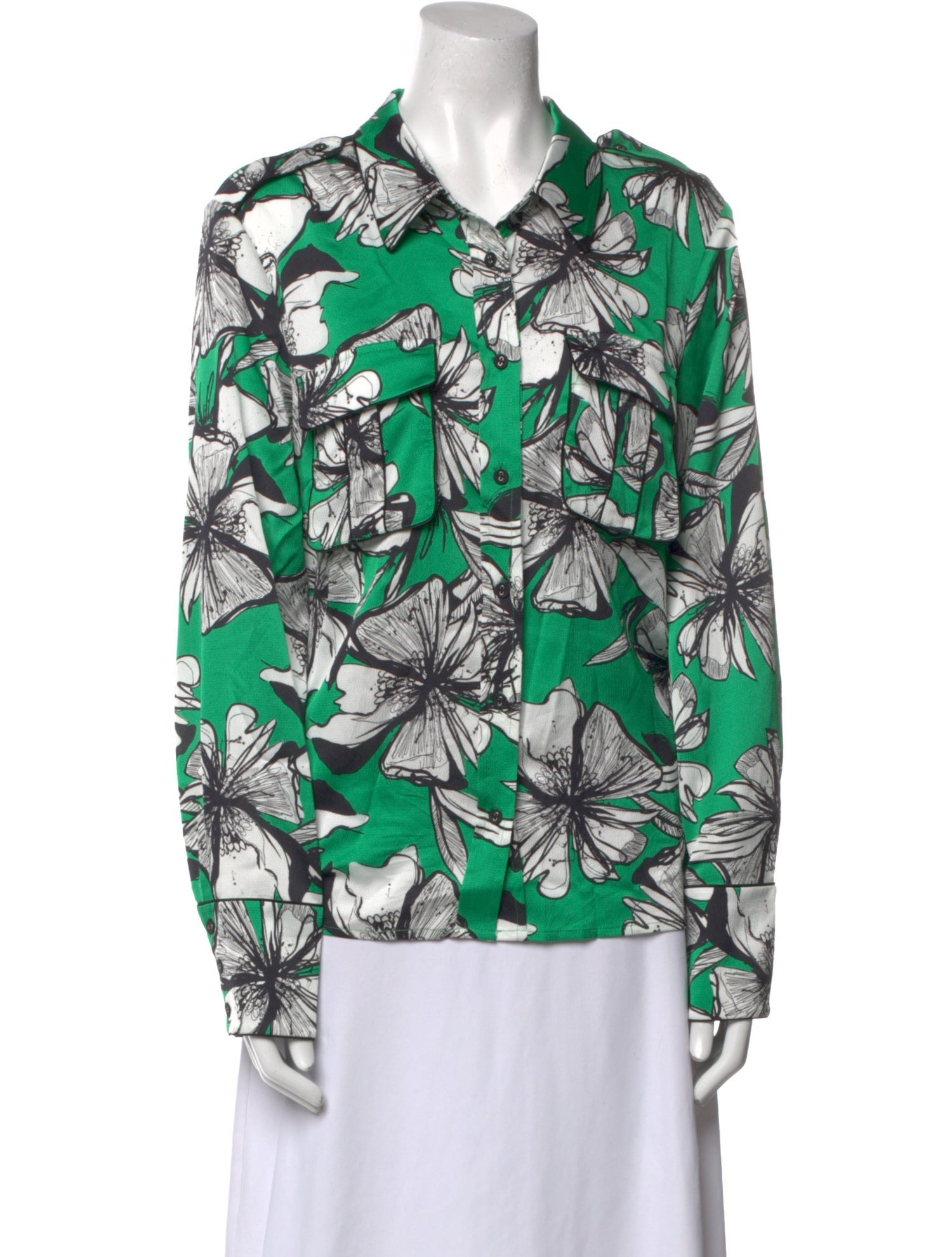 Alexis Printed Long Sleeve Button-Up Top
