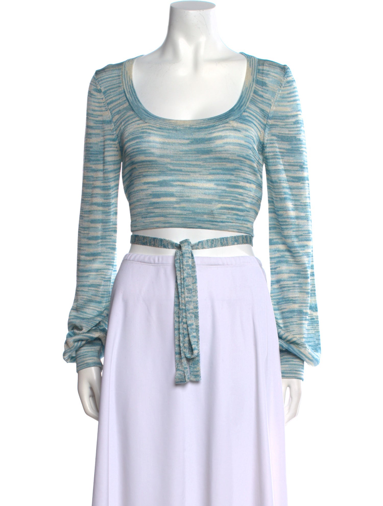 Alexis Striped Scoop Neck Crop Top