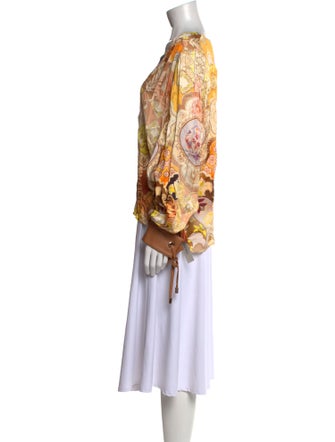 Alexis Printed V-Neck Button-Up Top