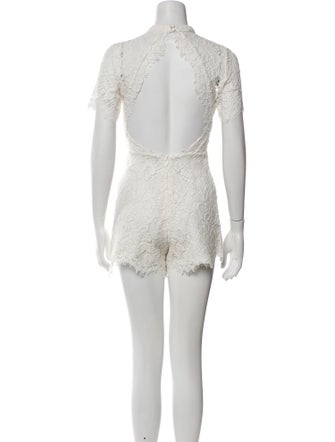 Alexis Lace Pattern Crew Neck Romper