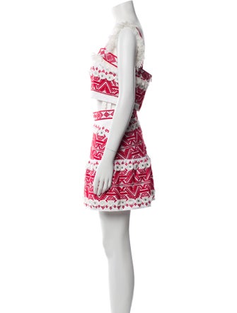 Alexis Patterned Embroidered Accent Skirt Set