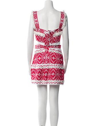 Alexis Patterned Embroidered Accent Skirt Set