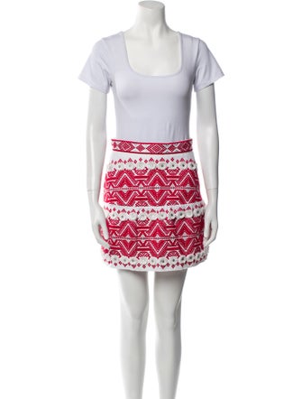 Alexis Patterned Embroidered Accent Skirt Set