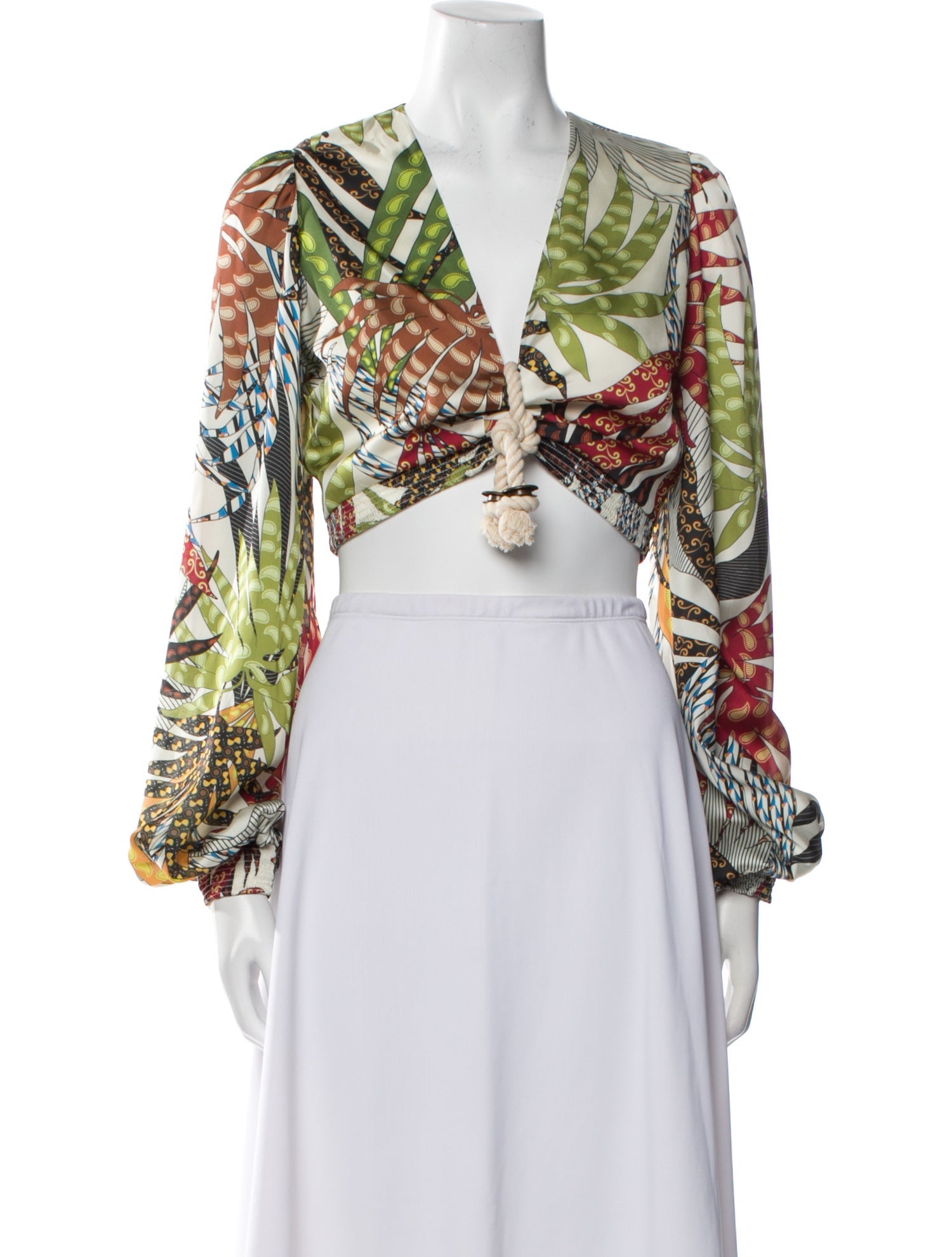 Alexis Printed V-Neck Crop Top