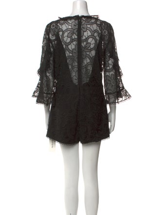 Alexis Lace Pattern V-Neck Romper