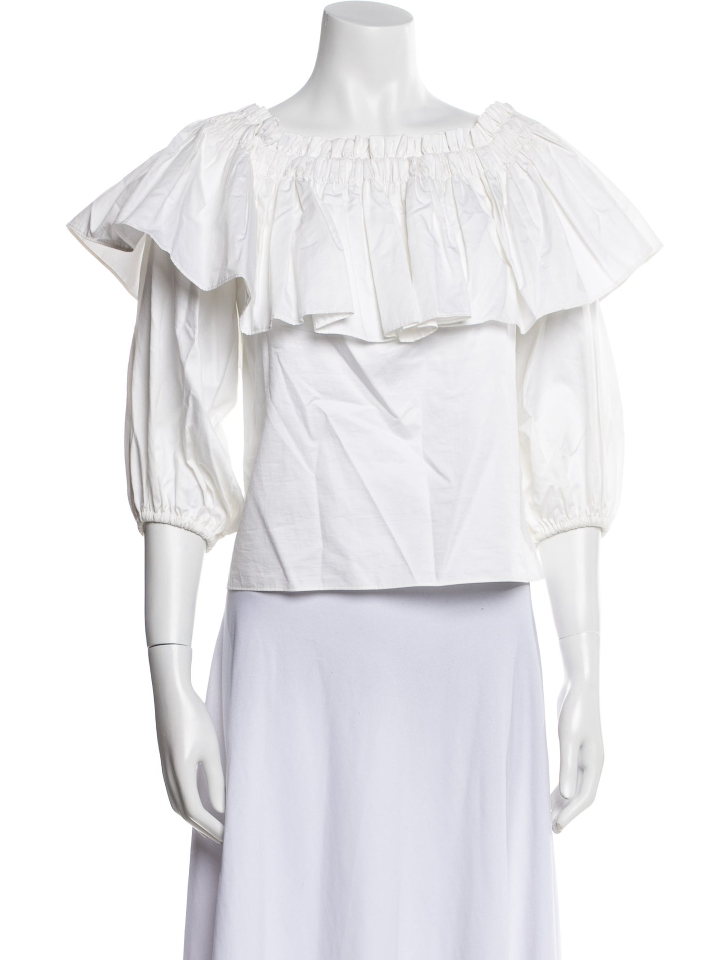 Alexis Off-The-Shoulder Three-Quarter Sleeve Crop Top