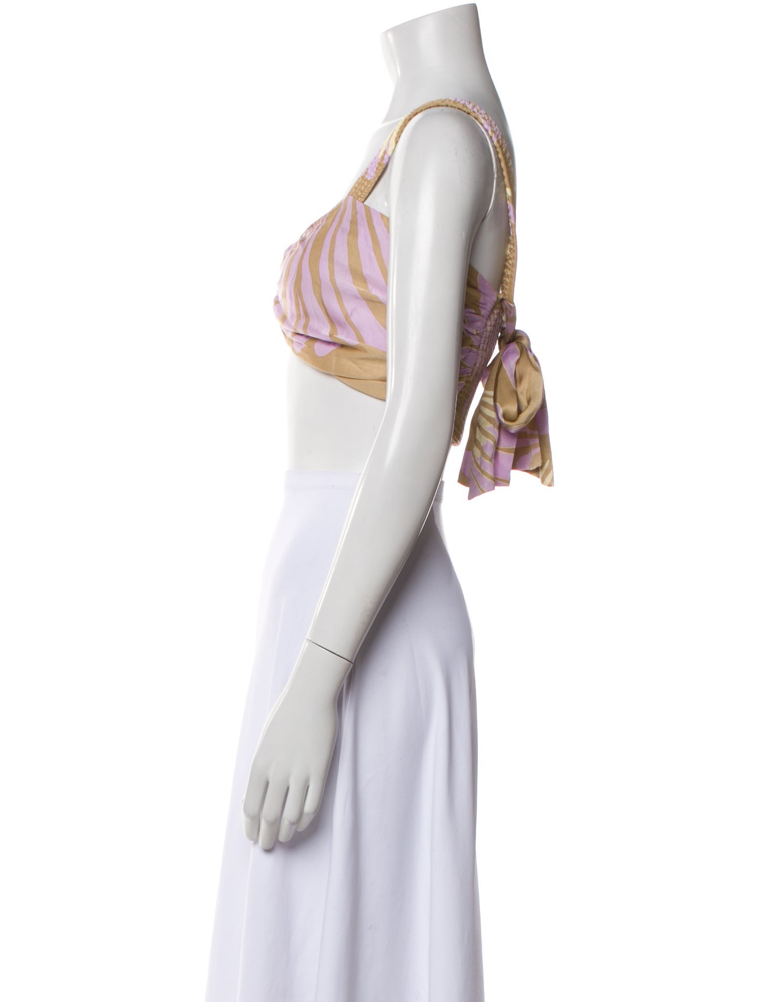 Alexis Linen Striped Crop Top