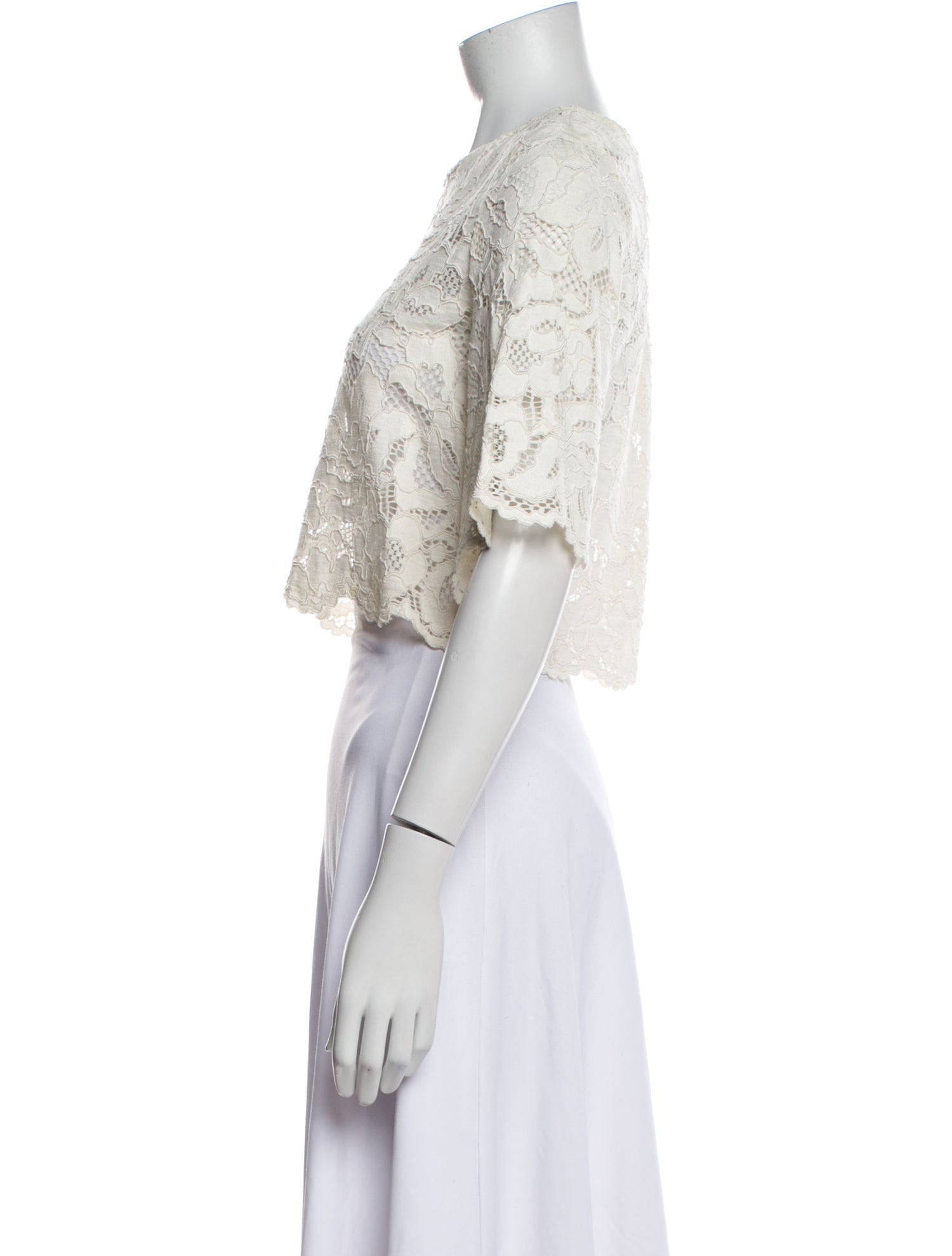 Alexis Lace Lace Pattern Crop Top