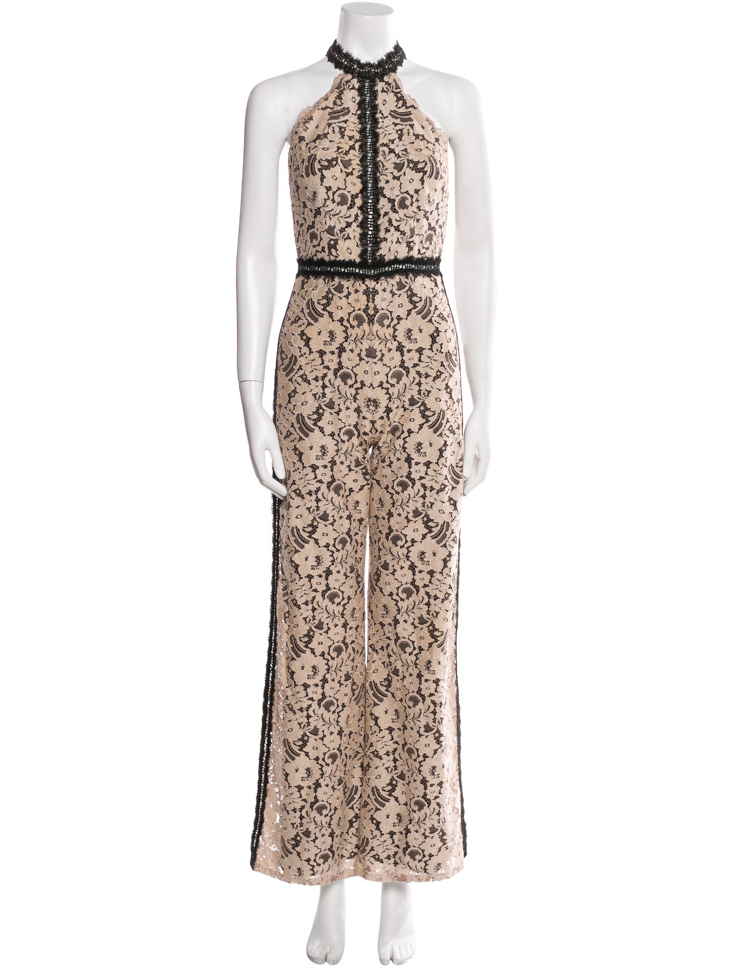 Alexis Lace Pattern Halterneck Jumpsuit