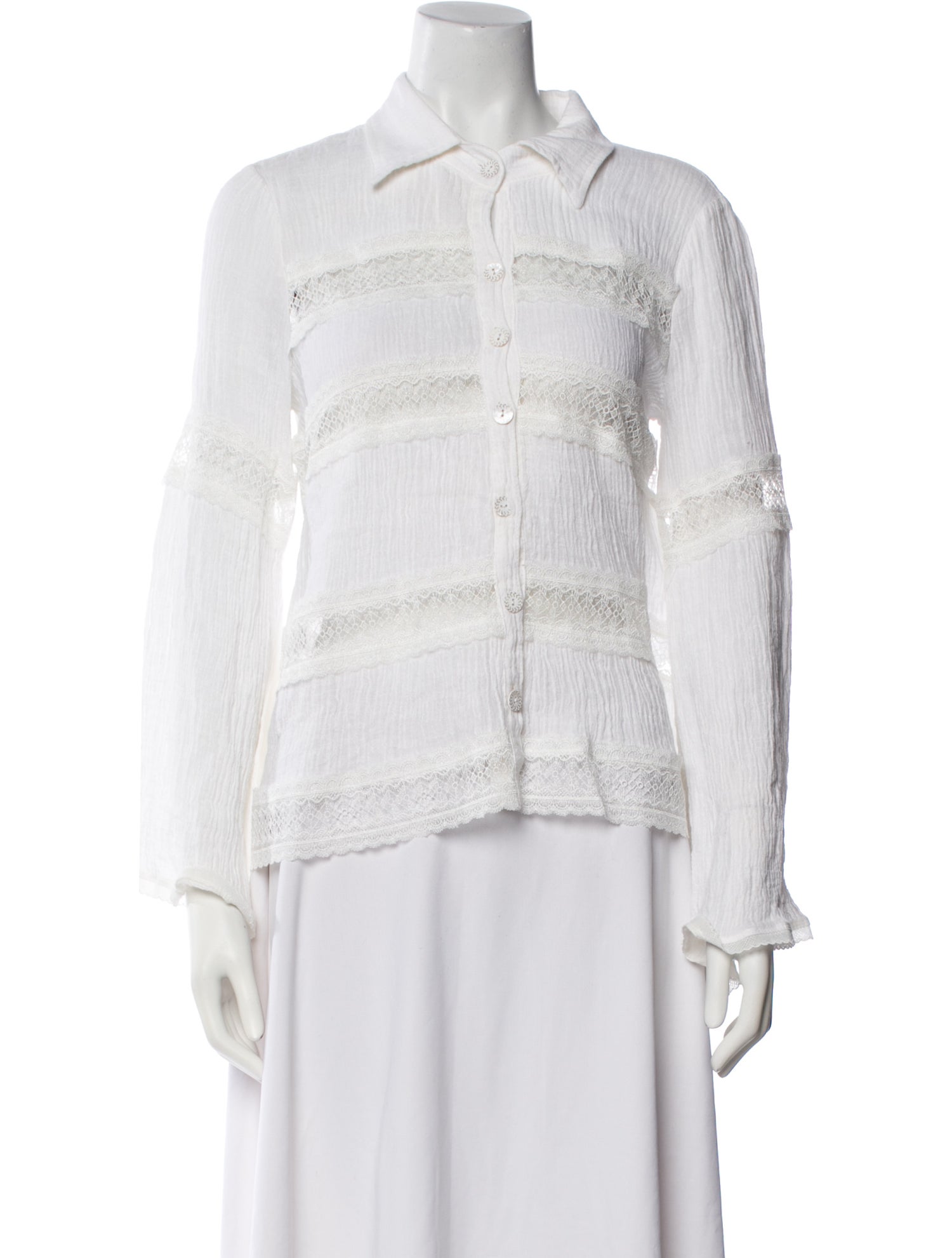 Alexis Linen Long Sleeve Button-Up Top
