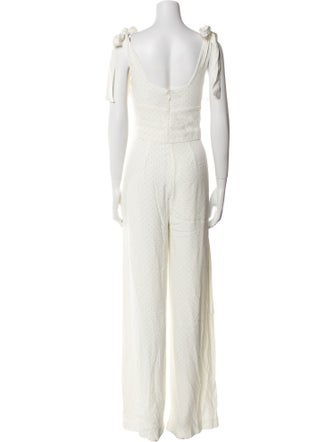 Alexis Polka Dot Print Square Neckline Jumpsuit