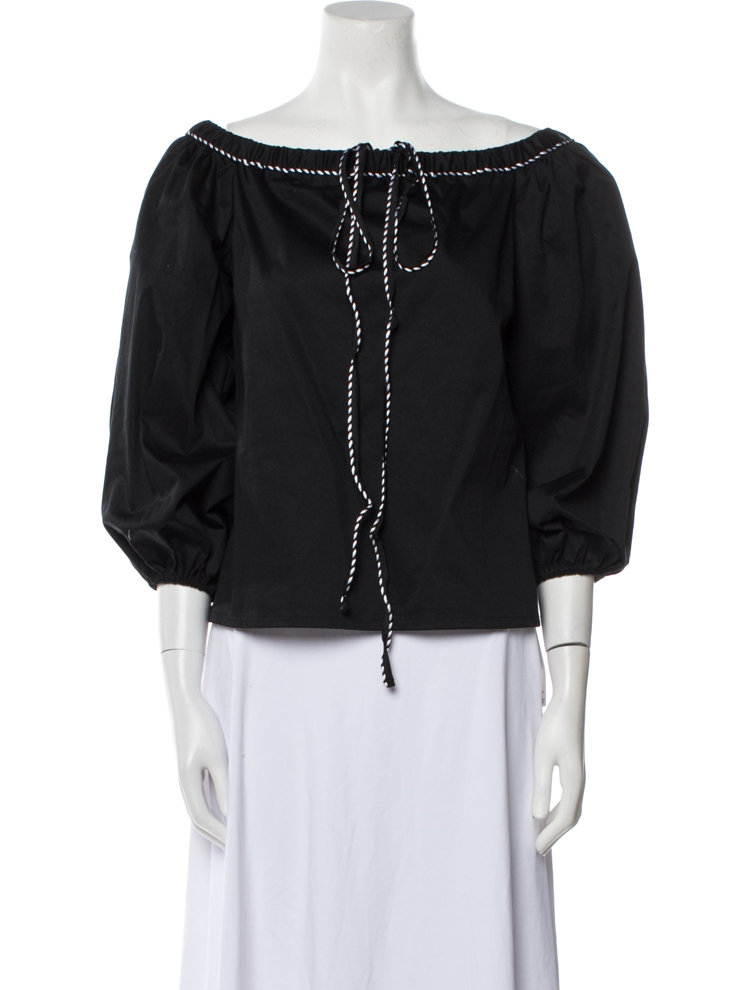 Alexis Off-The-Shoulder Three-Quarter Sleeve Crop Top