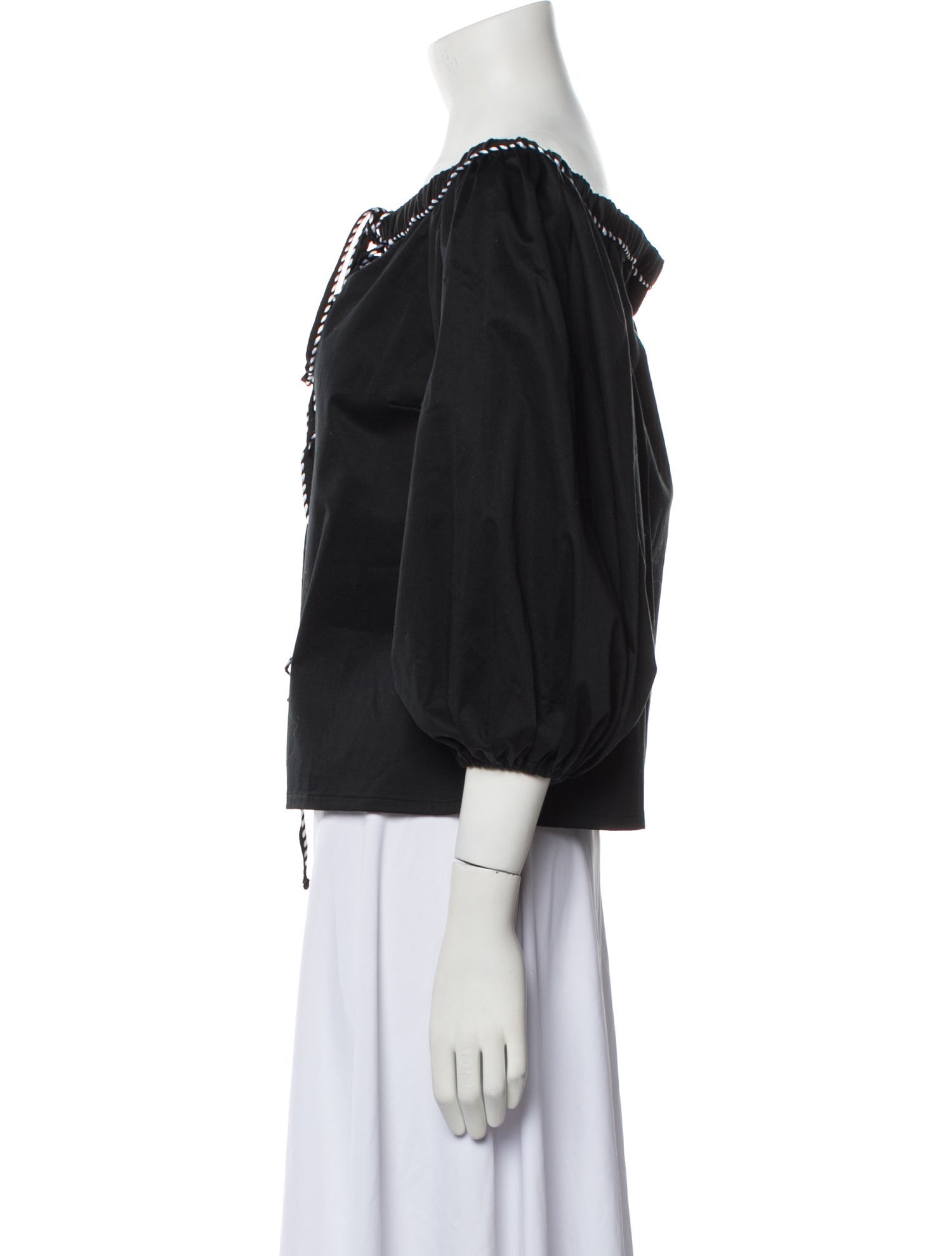 Alexis Off-The-Shoulder Three-Quarter Sleeve Crop Top