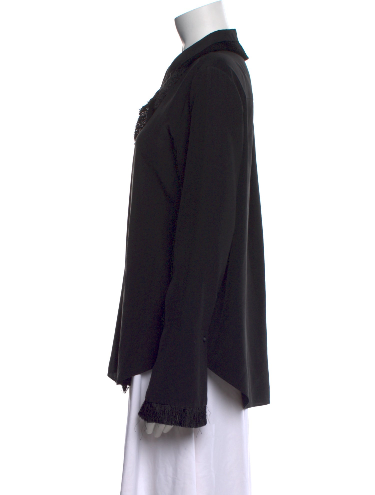 Alexis Silk Long Sleeve Button-Up Top