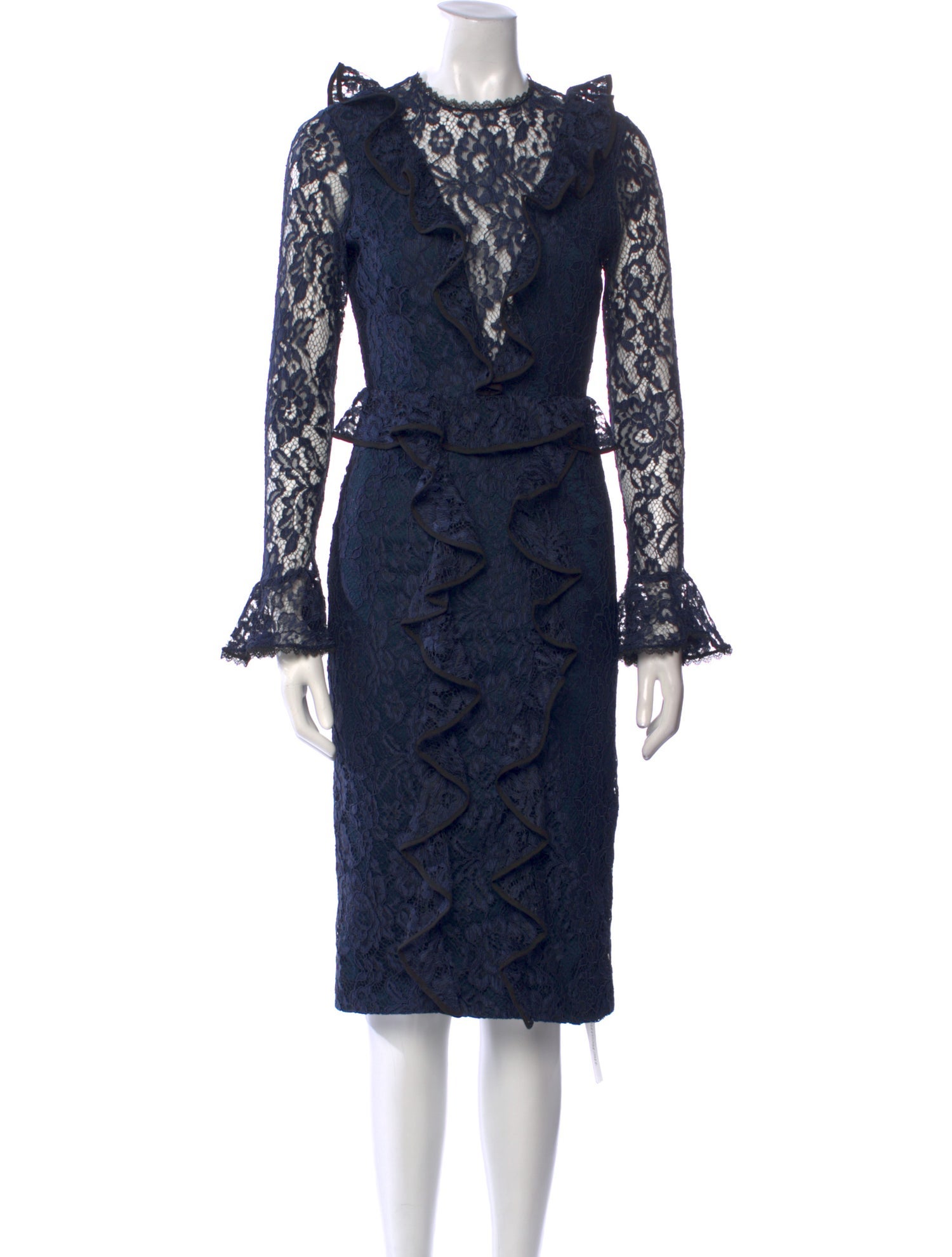 Alexis Lace Pattern Midi Length Dress