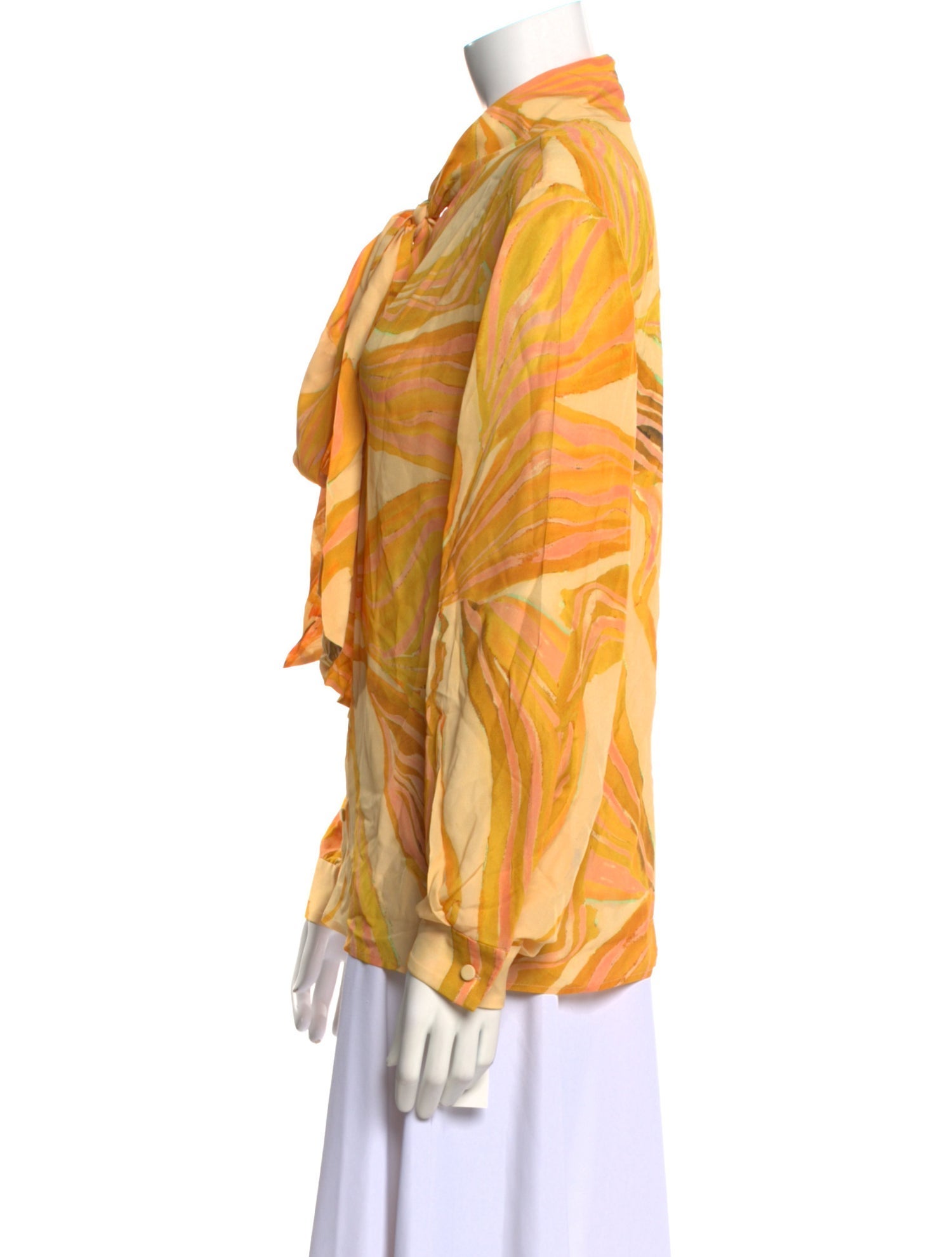 Alexis Printed Tie Neck Blouse