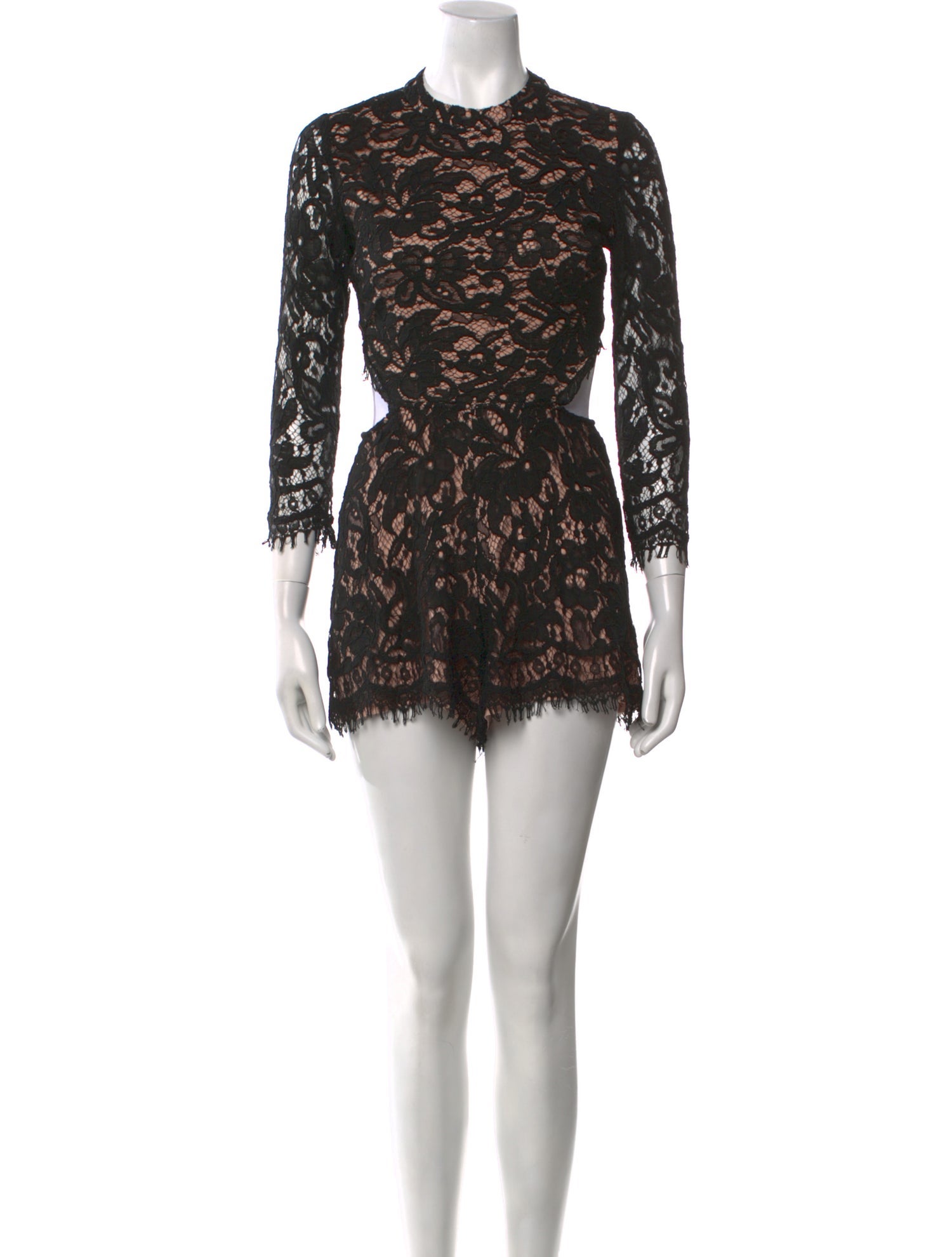 Alexis Lace Pattern Crew Neck Romper