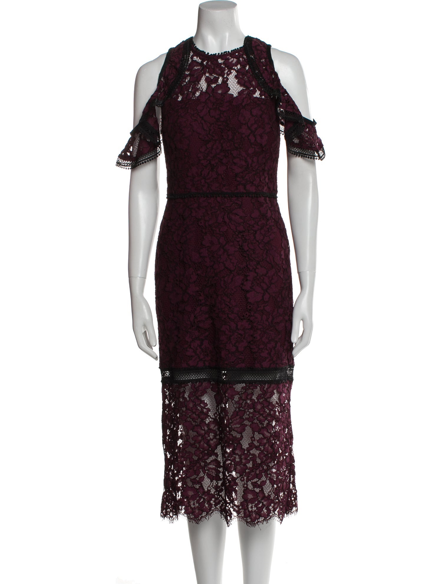 Alexis Lace Pattern Midi Length Dress
