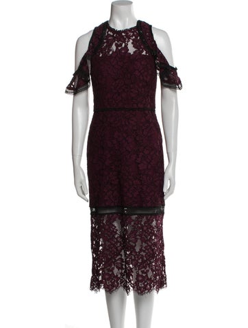 Alexis Dresses Lace Pattern Midi Length Dress M