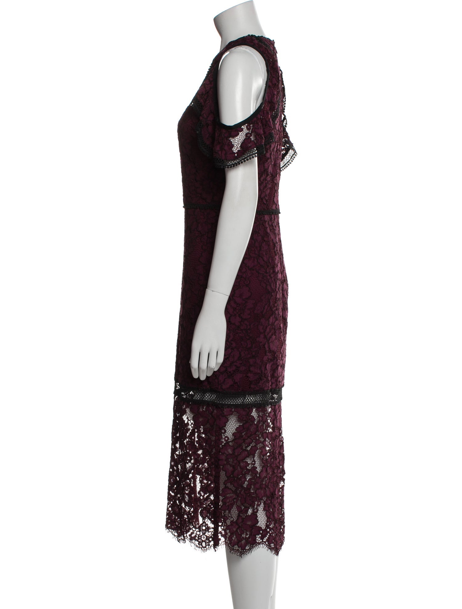 Alexis Lace Pattern Midi Length Dress