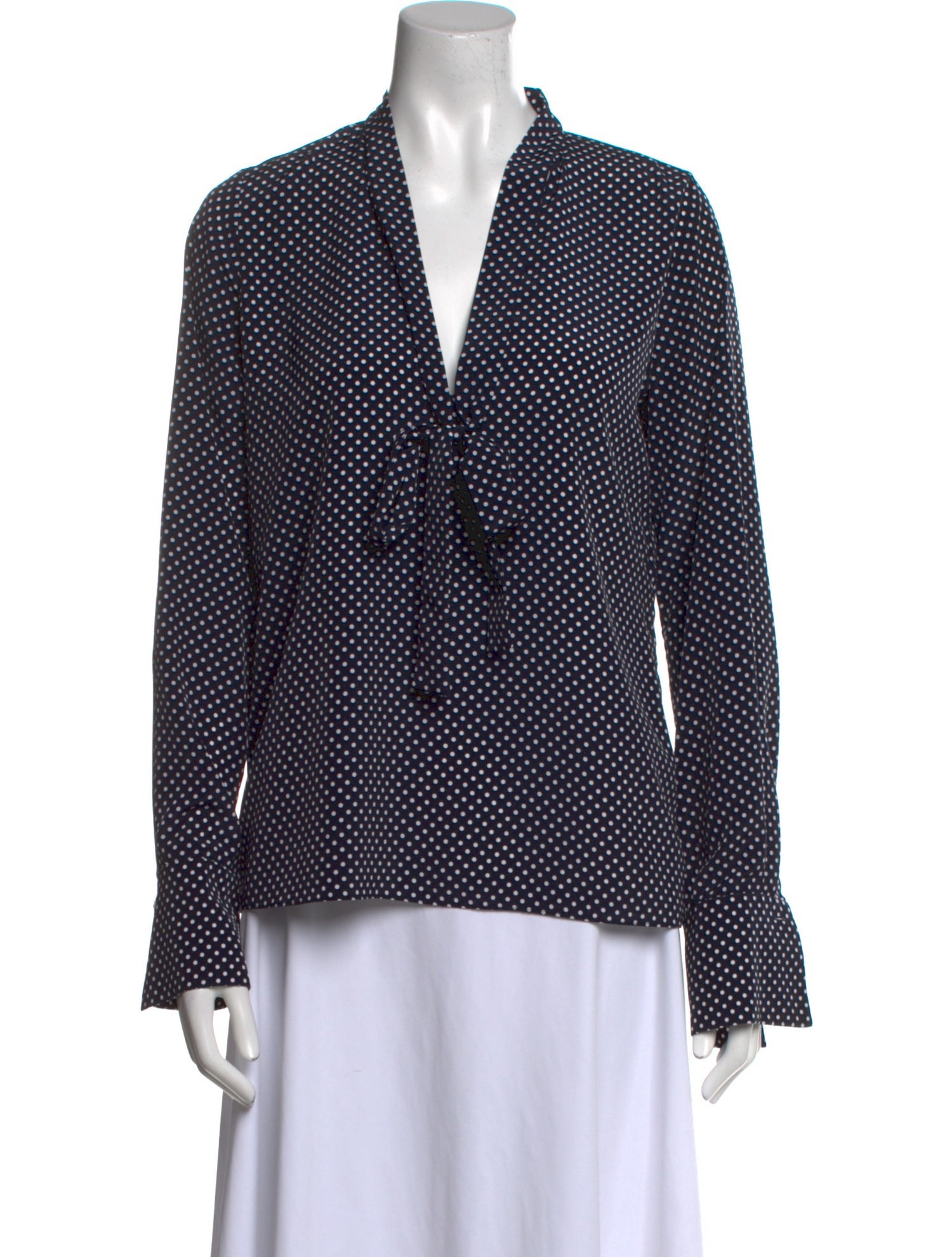 Alexis Polka Dot Print V-Neck Blouse