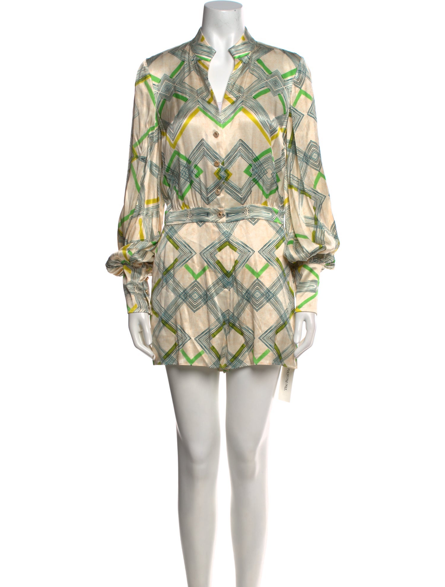 Alexis Printed V-Neck Romper w/ Tags