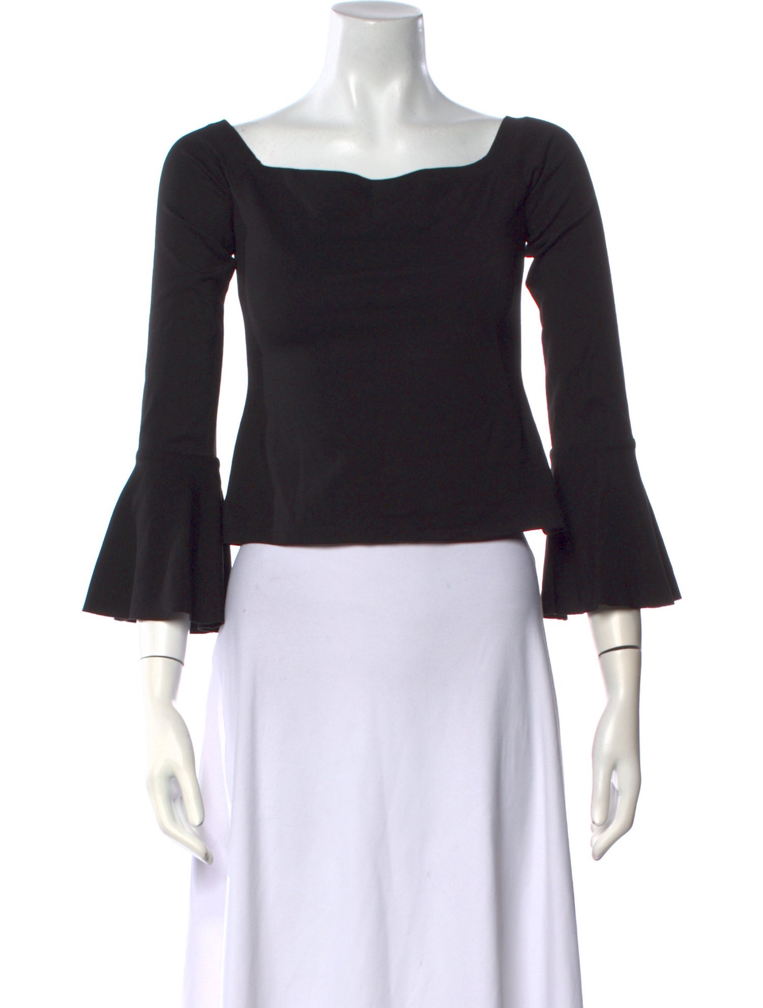 Alexis Square Neckline Three-Quarter Sleeve Crop Top