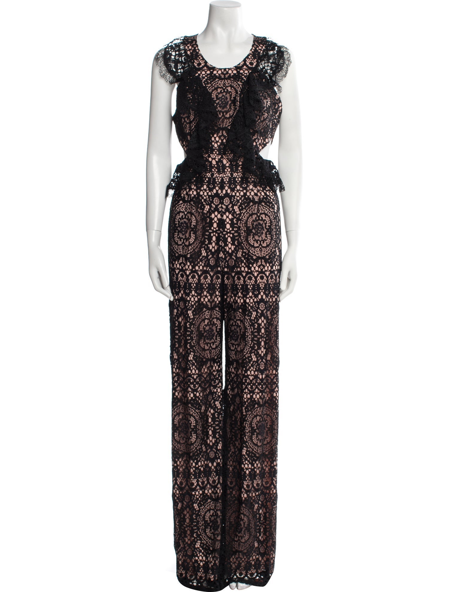 Alexis Lace Pattern Scoop Neck Jumpsuit