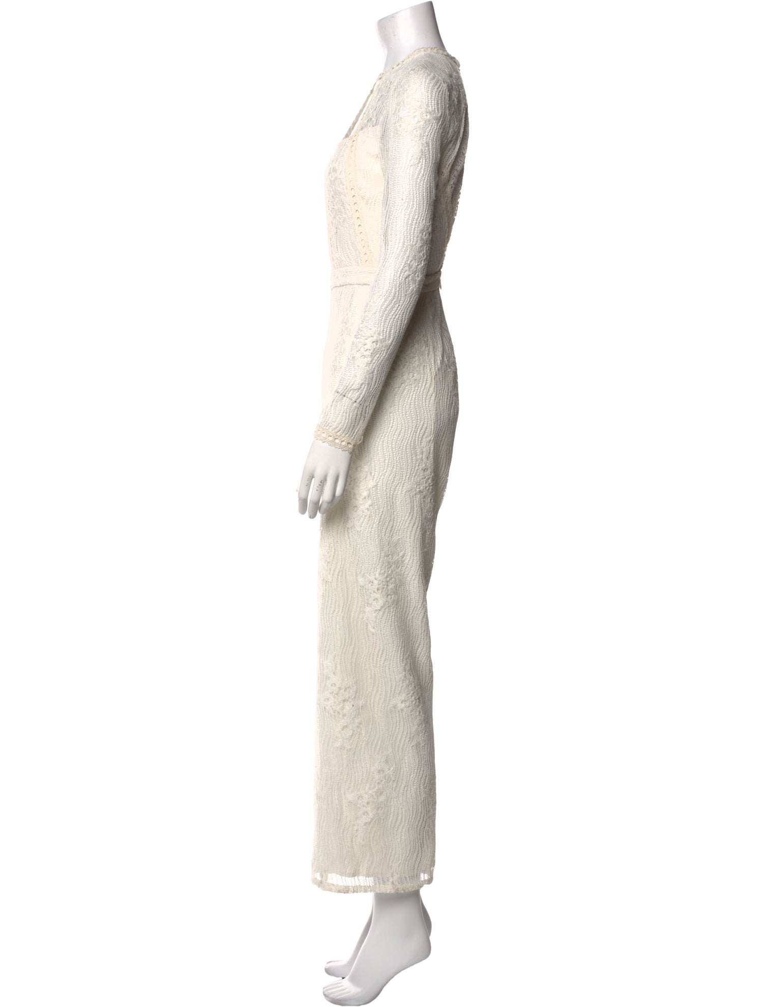 Alexis Lace Pattern Crew Neck Jumpsuit