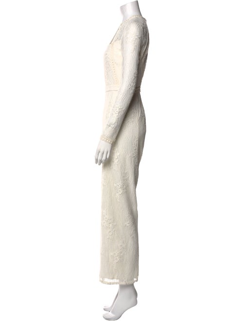 Alexis Lace Pattern Crew Neck Jumpsuit