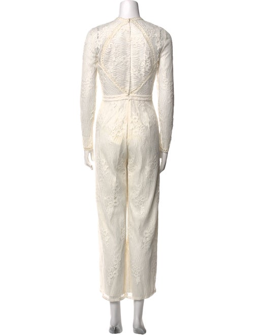 Alexis Lace Pattern Crew Neck Jumpsuit