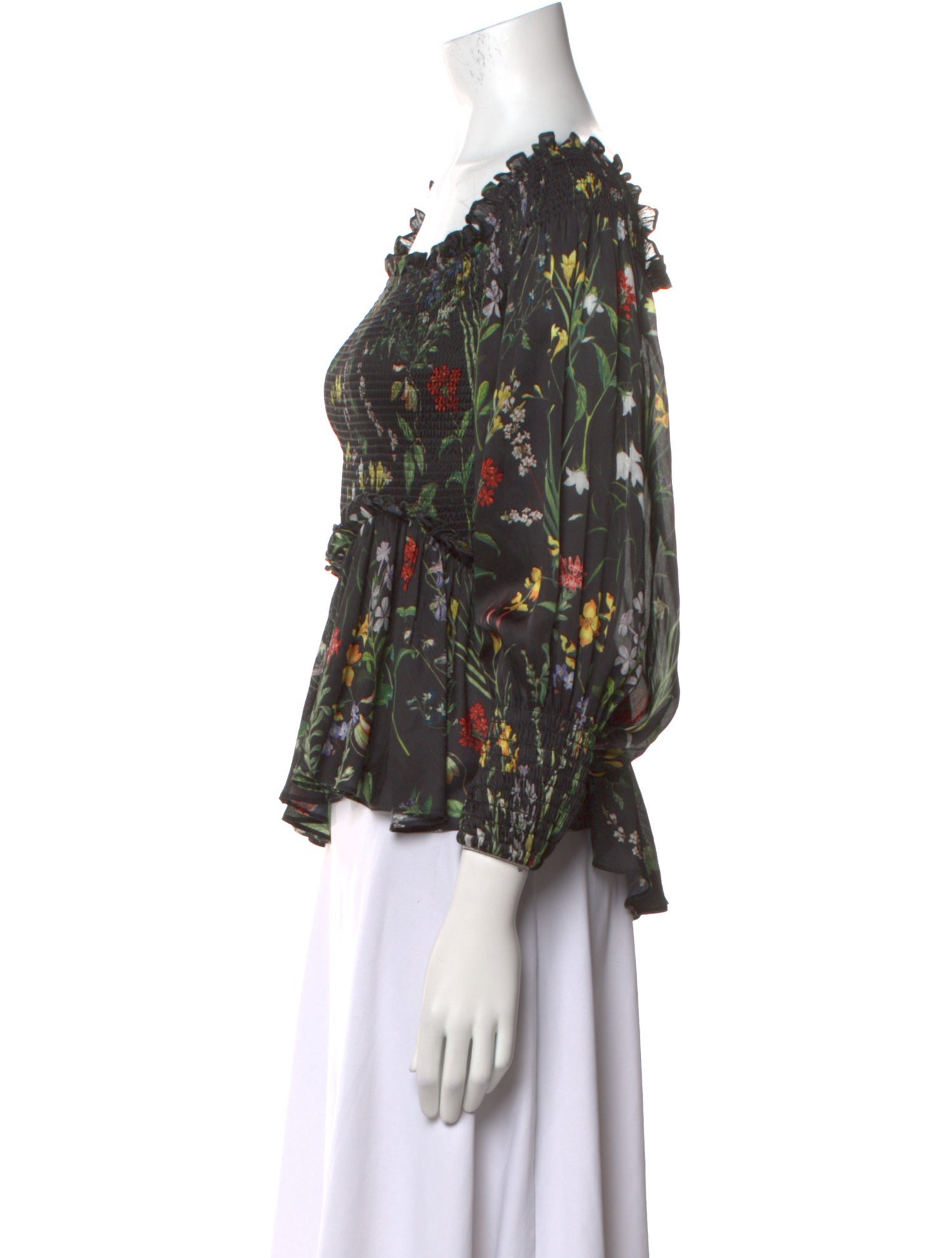 Alexis Floral Print Square Neckline Blouse