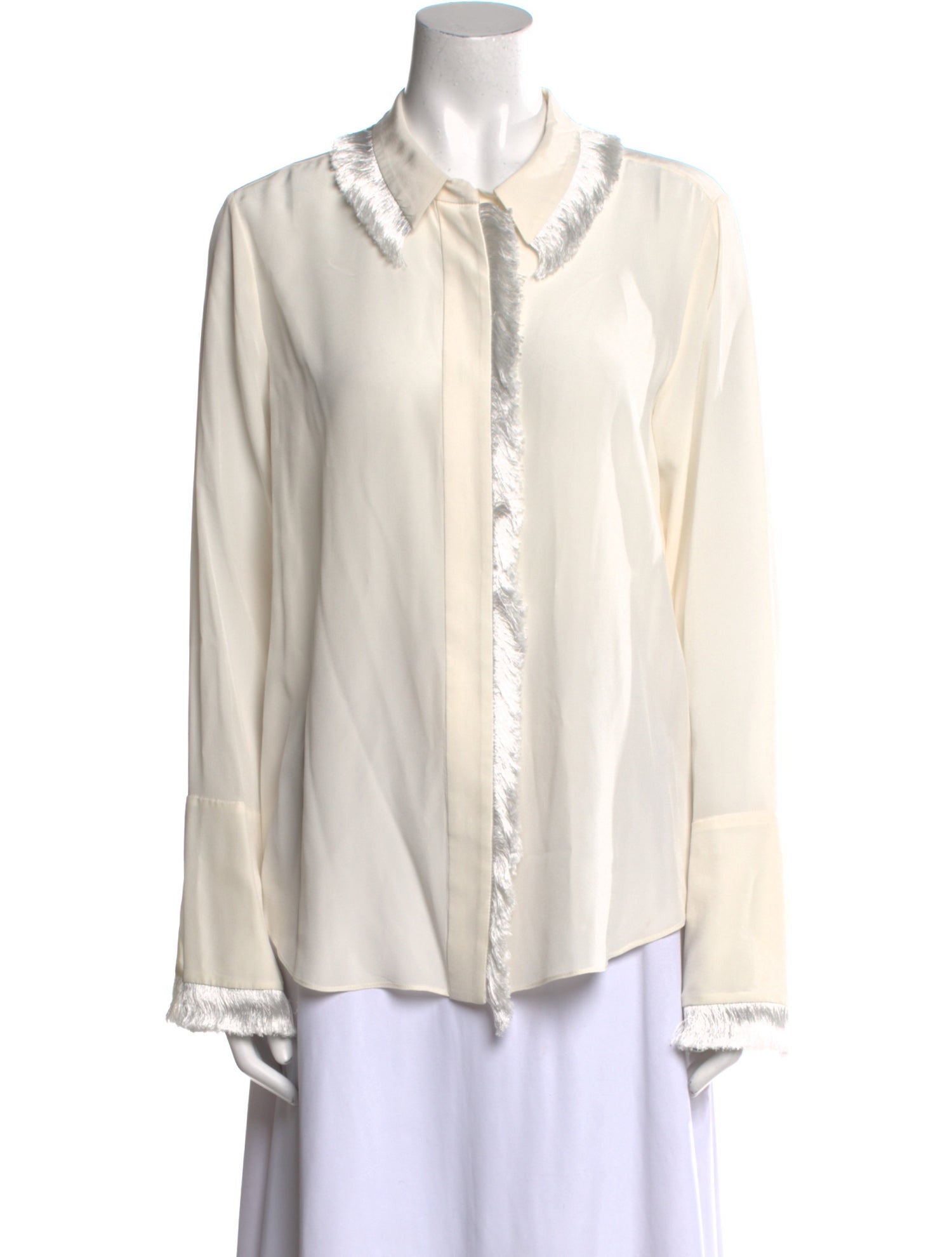 Alexis Silk Long Sleeve Button-Up Top