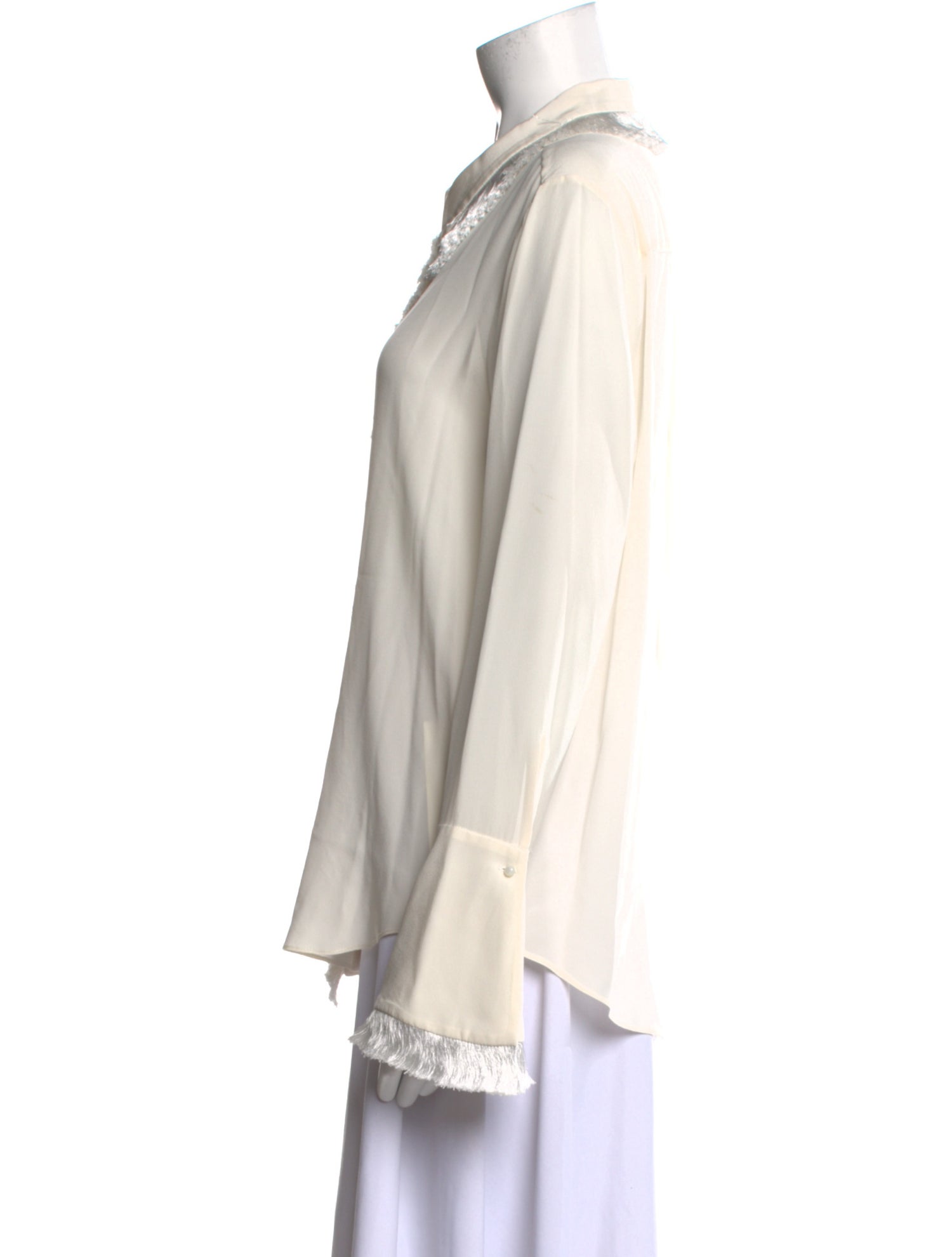 Alexis Silk Long Sleeve Button-Up Top