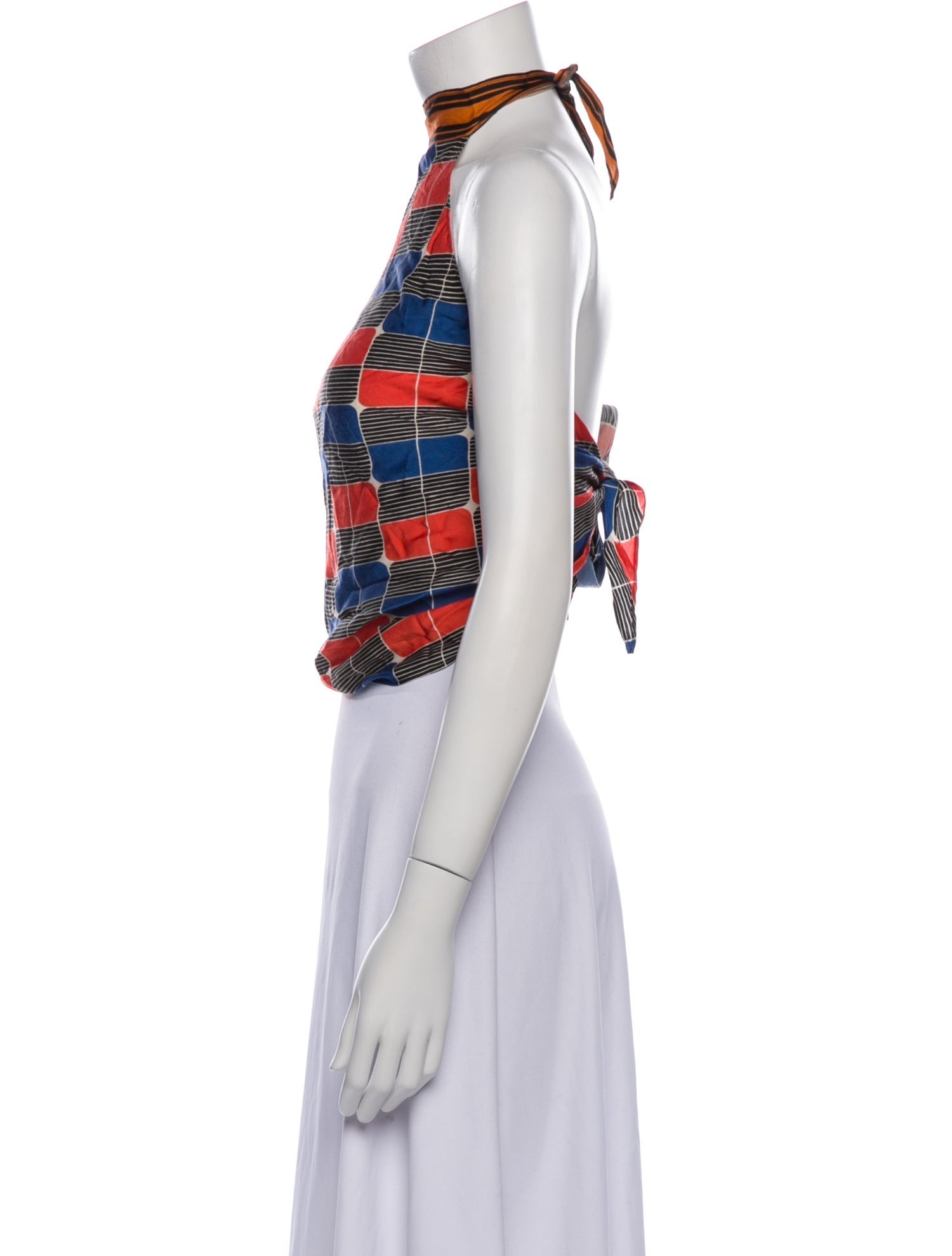 Alexis Printed Halterneck Crop Top