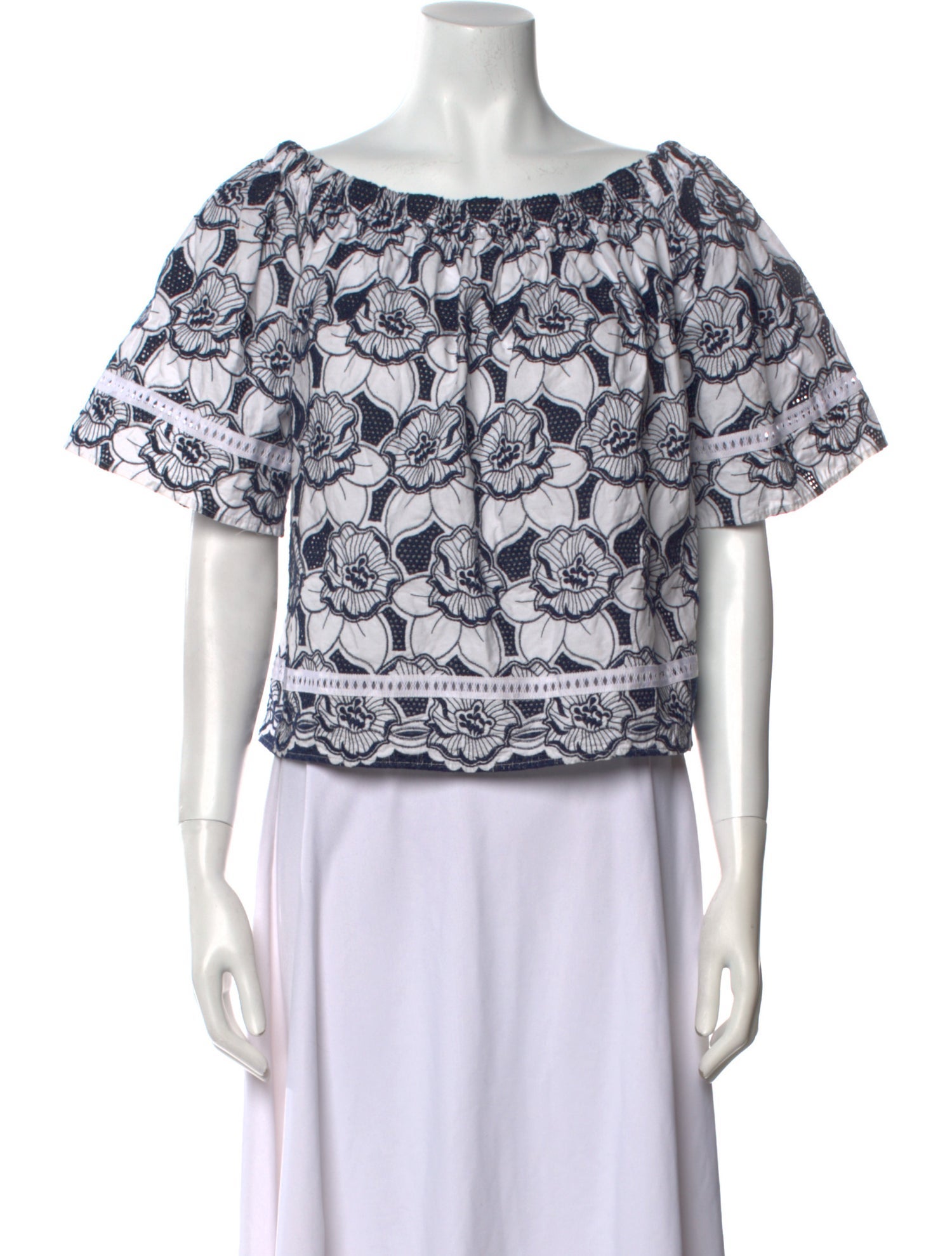 Alexis Printed Short Sleeve Crop Top