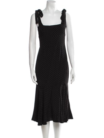 Alexis Polka Dot Print Midi Length Dress