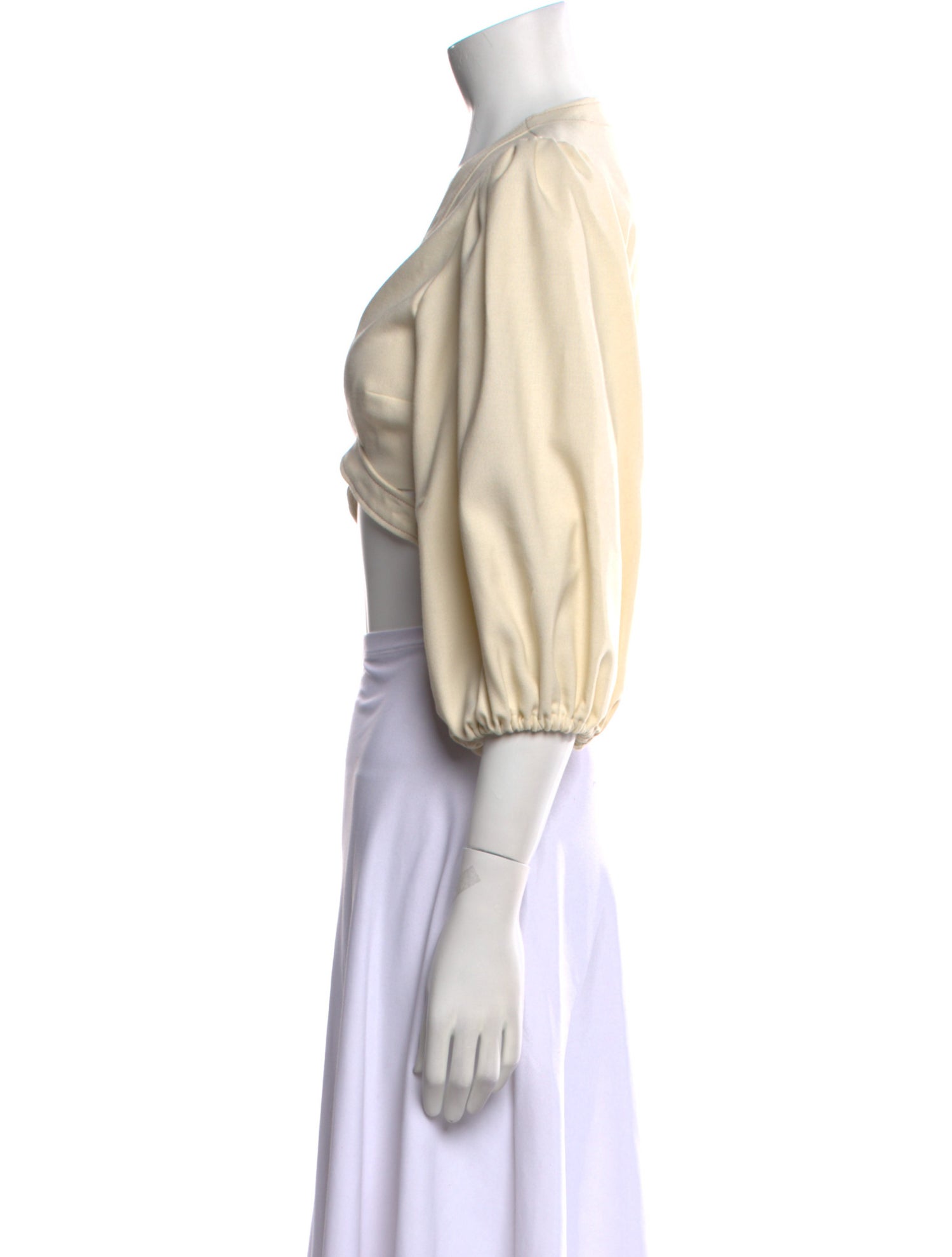 Alexis V-Neck Three-Quarter Sleeve Crop Top