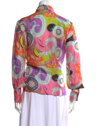 Alexis Linen Printed Button-Up Top