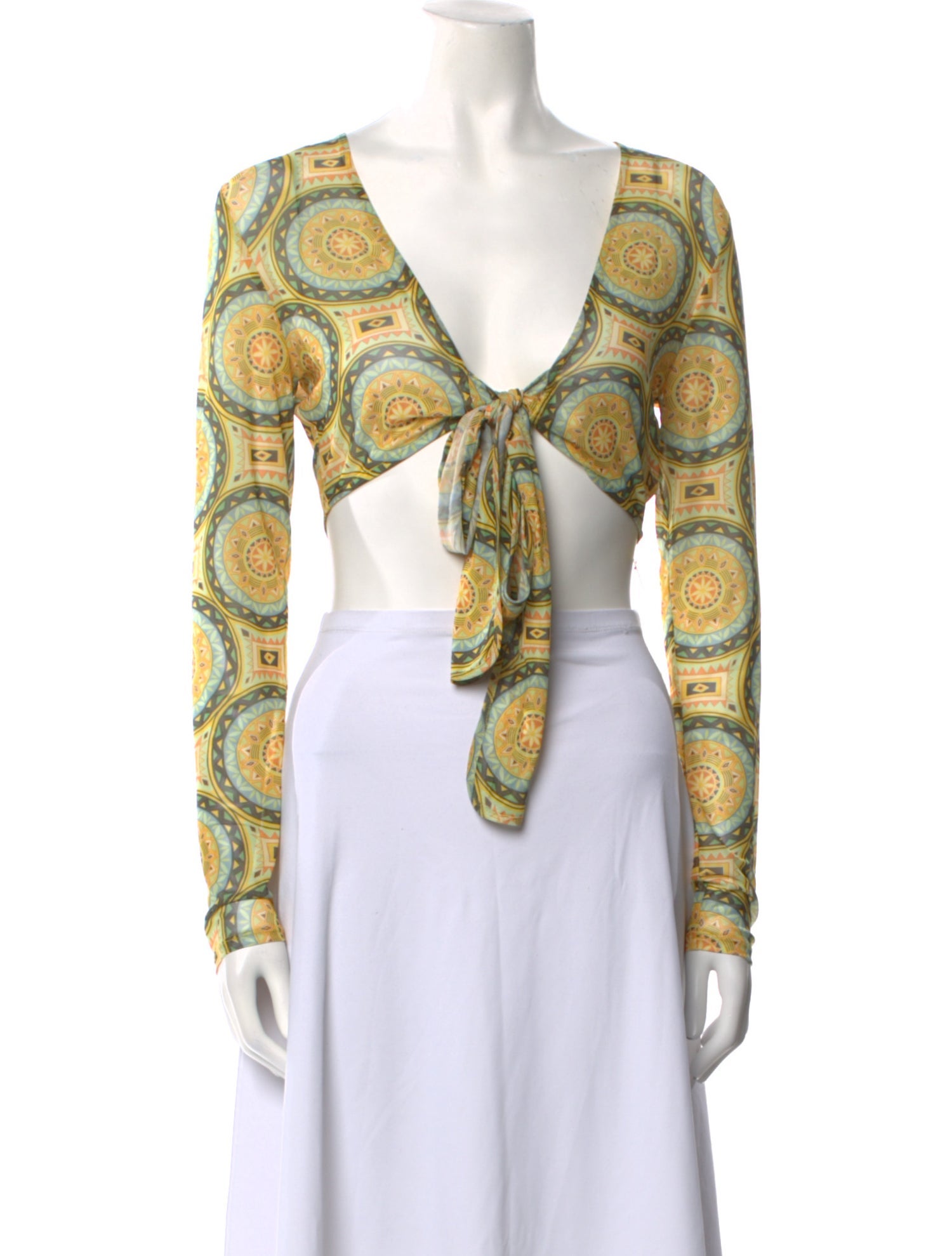 Alexis Paisley Print V-Neck Crop Top w/ Tags