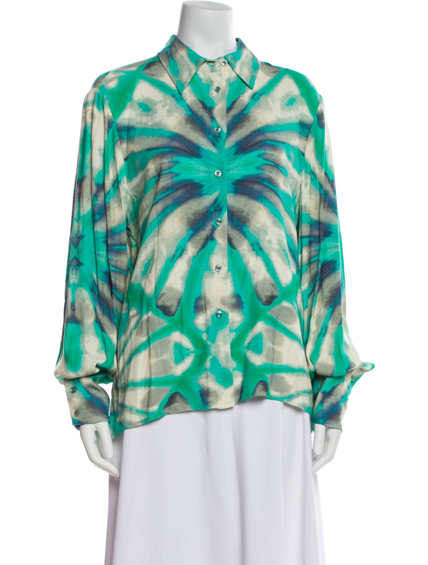 Alexis Printed Long Sleeve Button-Up Top